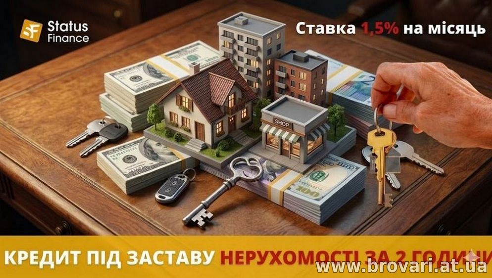 Кредит під заставу квартири в Києві та області без довідок про доходи.
